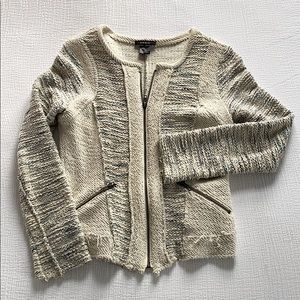 DREW multi knit zip front jacket.